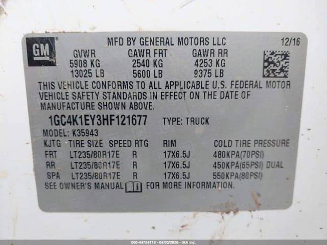 2017 CHEVROLET SILVERADO 3500HD HIGH COUNTRY 9
