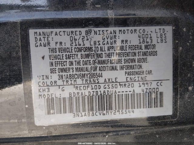 2021 NISSAN SENTRA SV XTRONIC CVT 9
