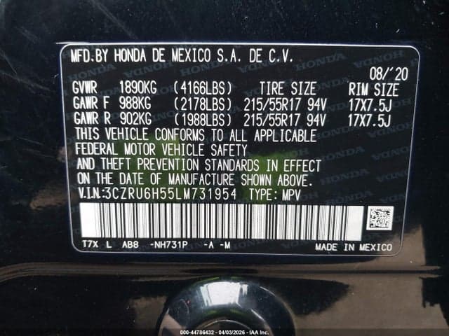 2020 HONDA HR-V AWD EX 9