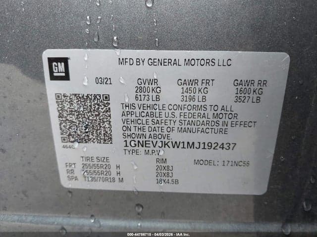 2021 CHEVROLET TRAVERSE AWD RS 9