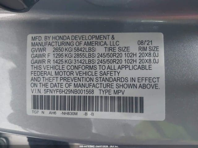 2022 HONDA PILOT AWD SPECIAL EDITION 9