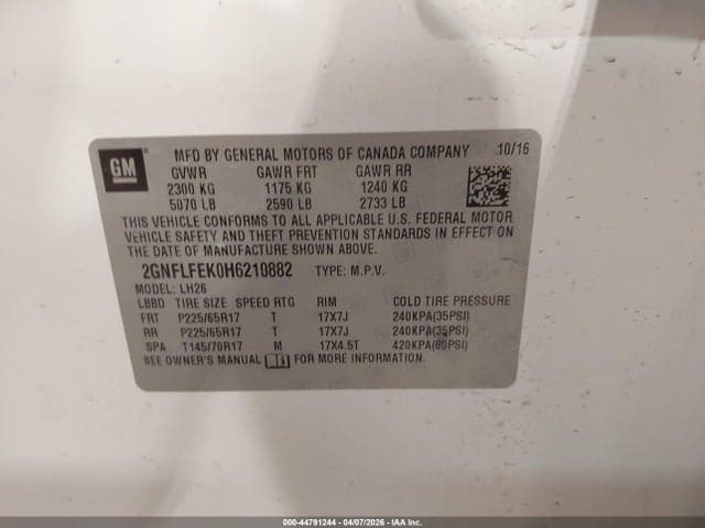 2017 CHEVROLET EQUINOX LT 9