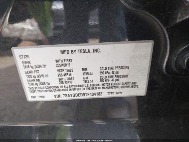 2026 TESLA MODEL Y PREMIUM REAR-WHEEL DRIVE/STANDARD REAR-WHEEL DRIVE 9