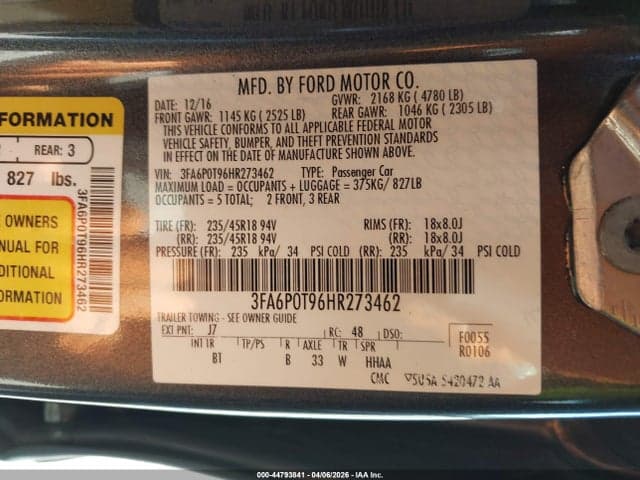 2017 FORD FUSION SE 9
