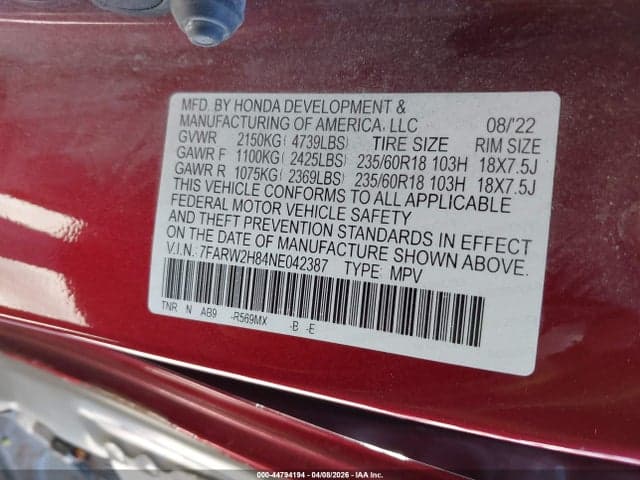 2022 HONDA CR-V AWD EX-L 9