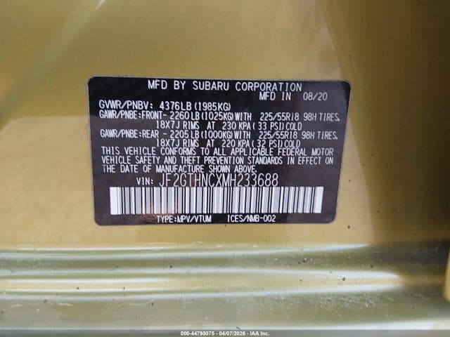 2021 SUBARU CROSSTREK LIMITED 9