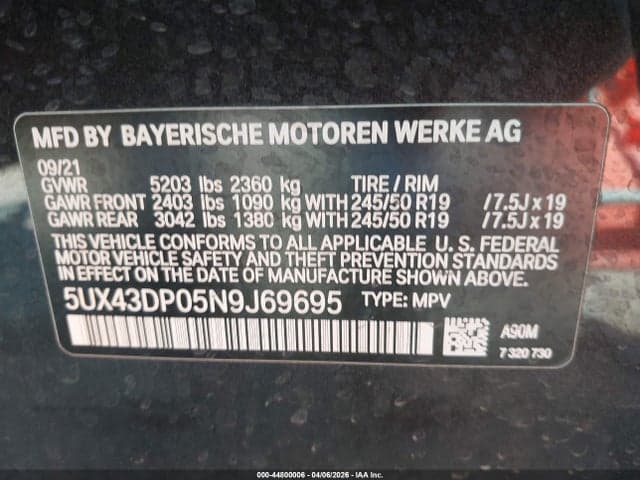2022 BMW X3 SDRIVE30I 9