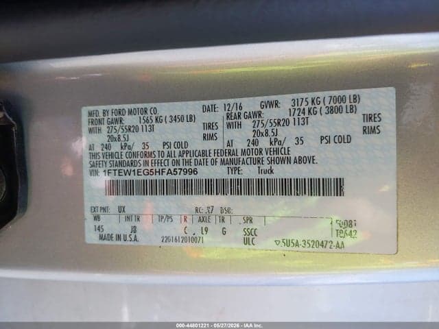 2017 FORD F-150 XLT 9