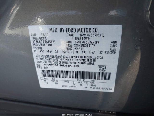 2020 FORD EXPLORER LIMITED 9