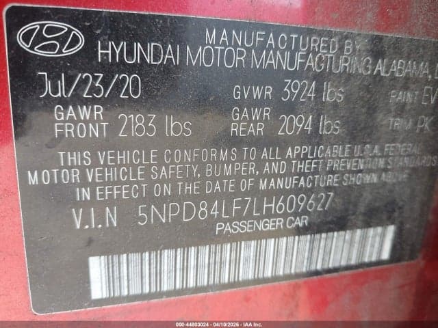 2020 HYUNDAI ELANTRA SEL 9