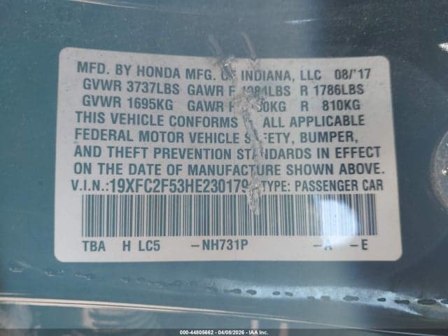 2017 HONDA CIVIC LX 9