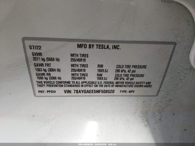 2022 TESLA MODEL Y LONG RANGE DUAL MOTOR ALL-WHEEL DRIVE 9