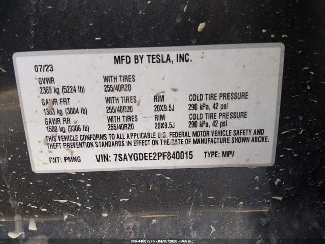 2023 TESLA MODEL Y AWD/LONG RANGE DUAL MOTOR ALL-WHEEL DRIVE 9