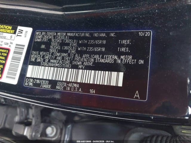 2021 TOYOTA HIGHLANDER XLE 10