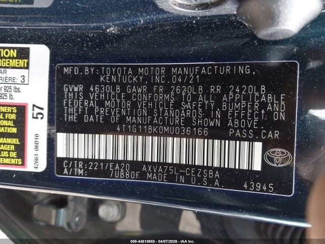 2021 TOYOTA CAMRY SE AWD 9