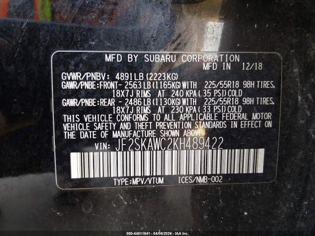 2019 SUBARU FORESTER TOURING 9
