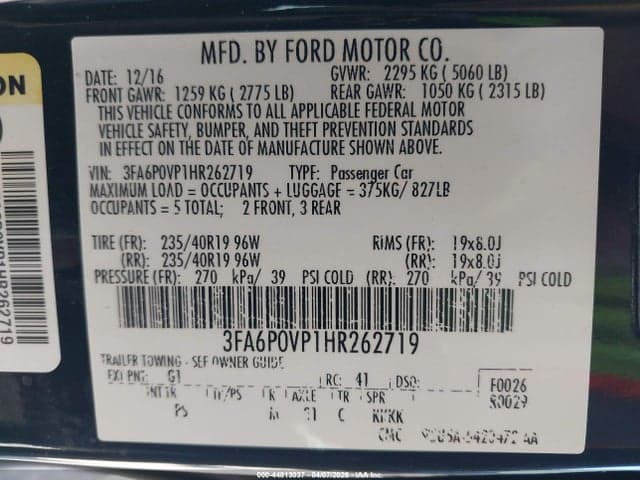 2017 FORD FUSION SPORT 9