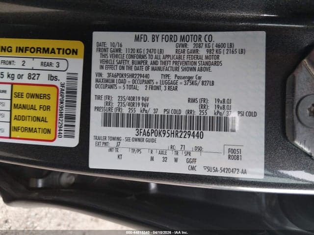 2017 FORD FUSION TITANIUM 9