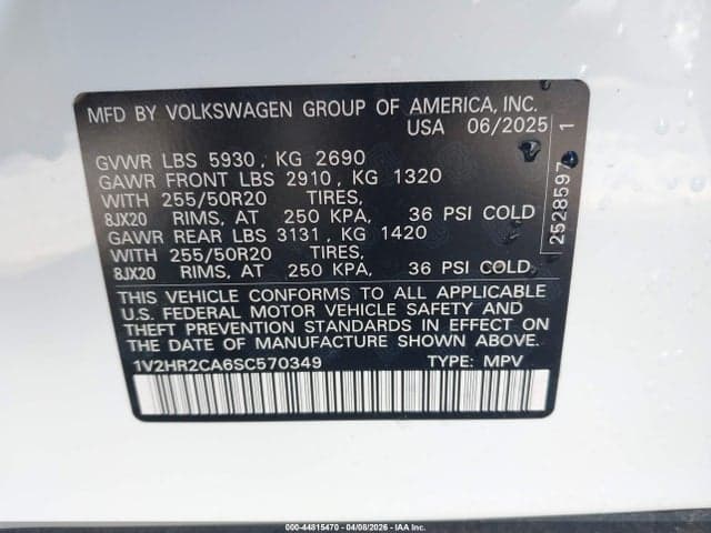 2025 VOLKSWAGEN ATLAS 2.0T SE W/TECHNOLOGY 9
