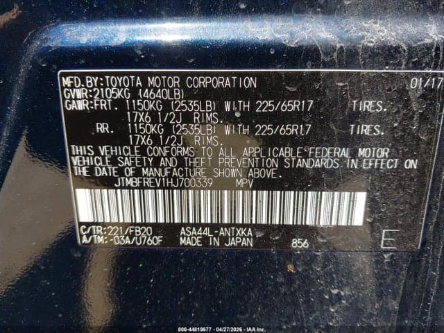2017 TOYOTA RAV4 LE 9