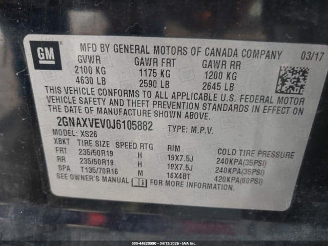 2018 CHEVROLET EQUINOX PREMIER 9