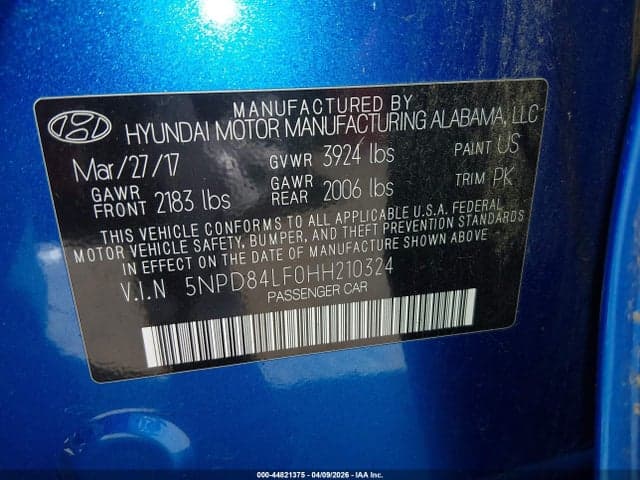 2017 HYUNDAI ELANTRA SE 9