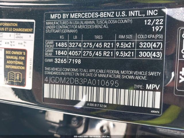 2023 MERCEDES-BENZ EQS 450+ SUV 9