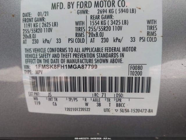 2021 FORD EXPLORER LIMITED 9