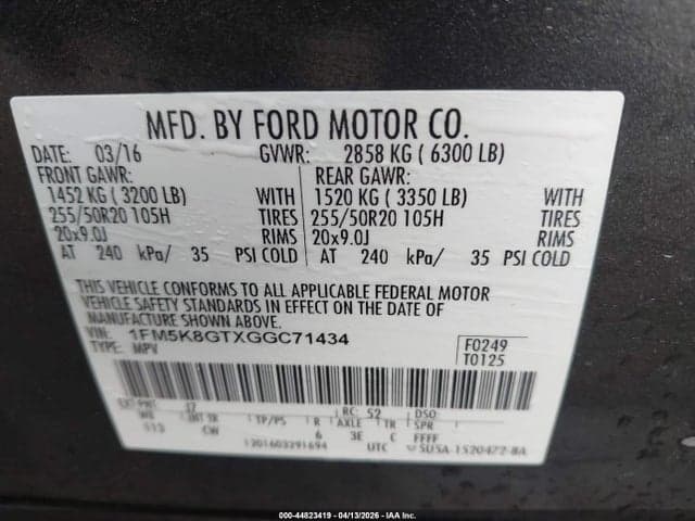 2016 FORD EXPLORER SPORT 9