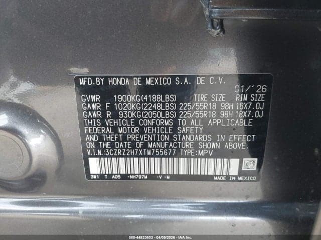 2026 HONDA HR-V AWD EX-L 9