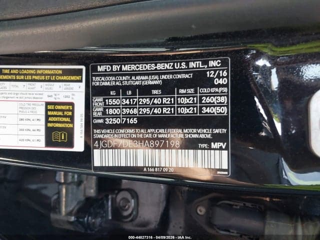 2017 MERCEDES-BENZ GLS 550 4MATIC 9