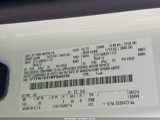 2021 FORD F-150 LARIAT 9