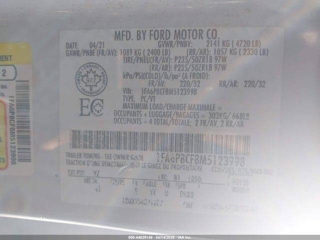 2021 FORD MUSTANG GT PREMIUM 9