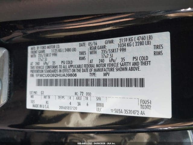 2017 FORD ESCAPE SE 9