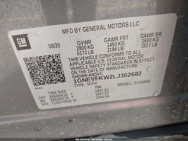 2020 CHEVROLET TRAVERSE AWD LS 9