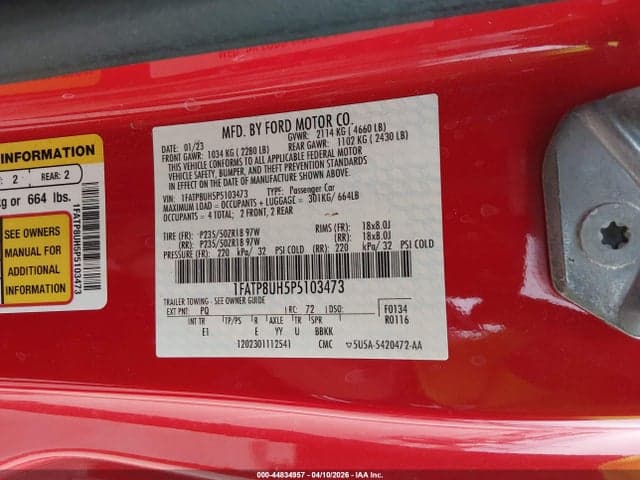 2023 FORD MUSTANG ECOBOOST PREMIUM 9