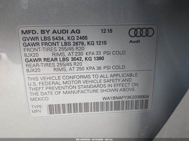 2019 AUDI Q5 45 PREMIUM 9