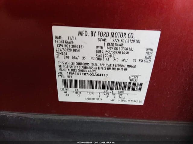 2019 FORD EXPLORER LIMITED 9