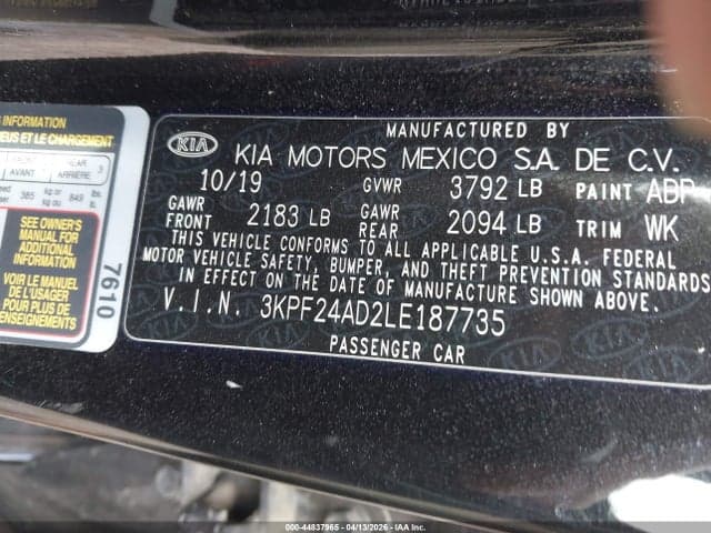 2020 KIA FORTE LXS 9