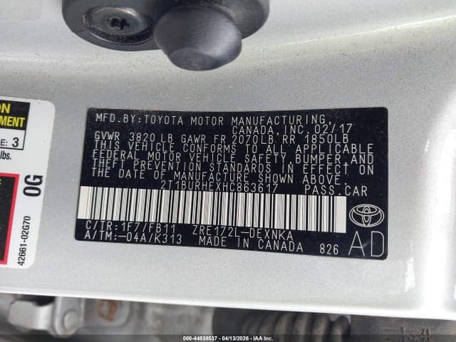2017 TOYOTA COROLLA LE 9