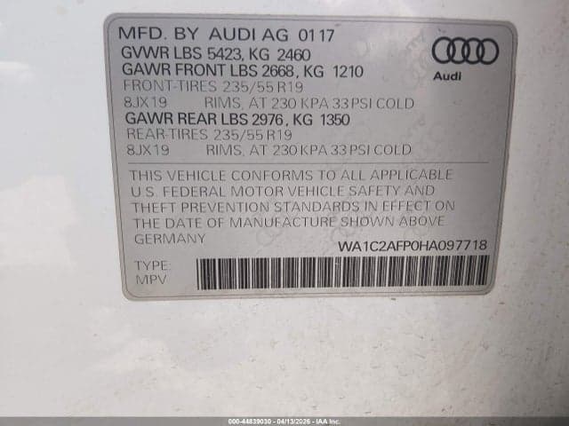 2017 AUDI Q5 2.0T PREMIUM 9