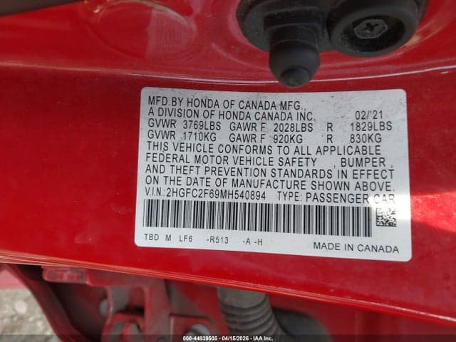 2021 HONDA CIVIC LX 9