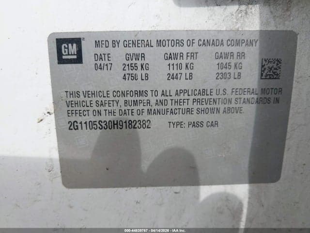 2017 CHEVROLET IMPALA 1LT 9