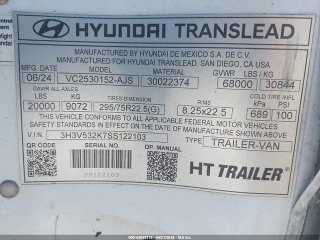 2025 HYUNDAI TRANSLEAD INC UNKNOWN 9