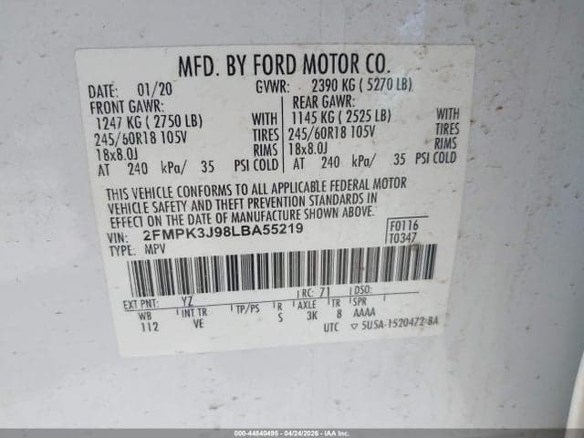 2020 FORD EDGE SEL 9