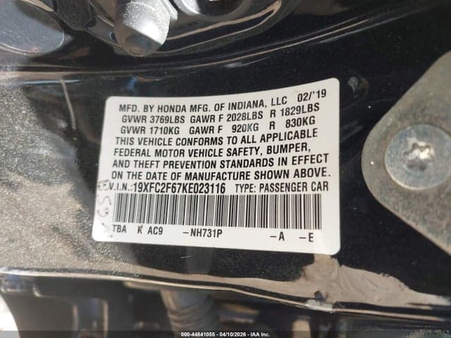 2019 HONDA CIVIC LX 9
