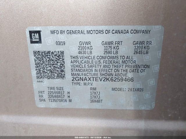 2019 CHEVROLET EQUINOX LT 9