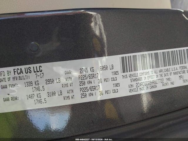 2017 DODGE GRAND CARAVAN SXT 9