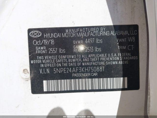 2019 HYUNDAI SONATA SE 9