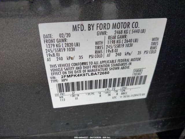 2020 FORD EDGE TITANIUM 9